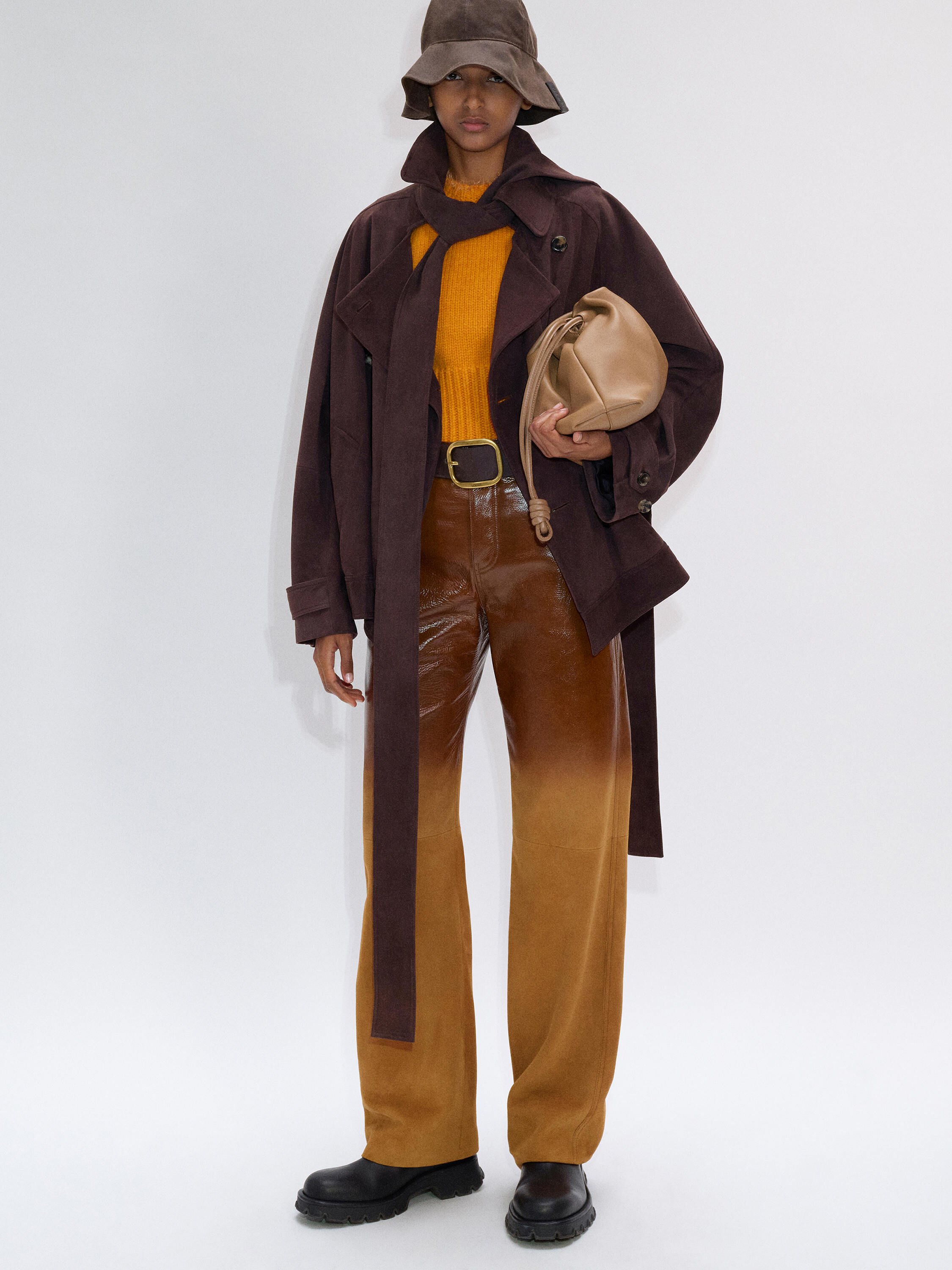 LOEWE ロエベ 付け襟付き 2way パイピング ロングフレアシャツ 210.jpg